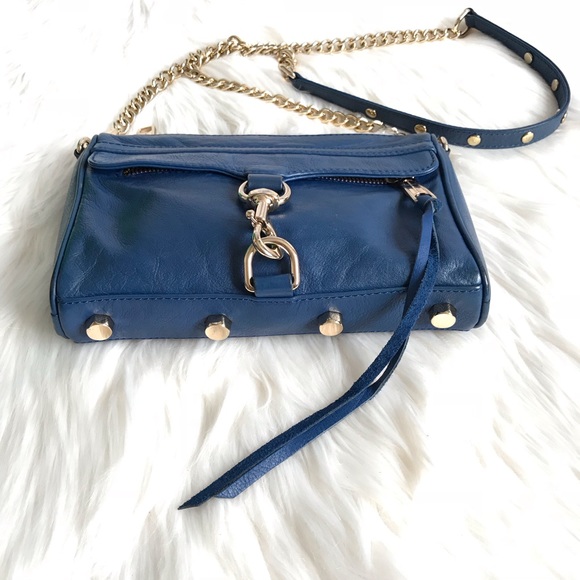 ♥️😘 Rebecca Minkoff Mini M.A.C Blue Crossbody - Picture 2 of 8